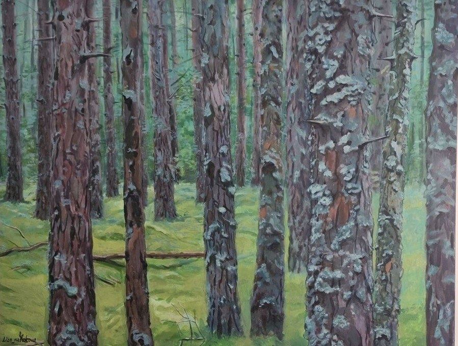 Mossy Forest, oil painting by Liza Nabokova
